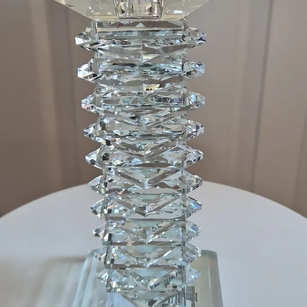 Crystal Eye Votive Candle Holder – Clear Geometric Prism Luxury Decor